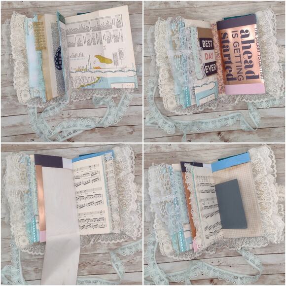 Turquoise Embellished Junk Journal: Flowers, Birds and Butterflies (Explore) - Picture 7 of 16